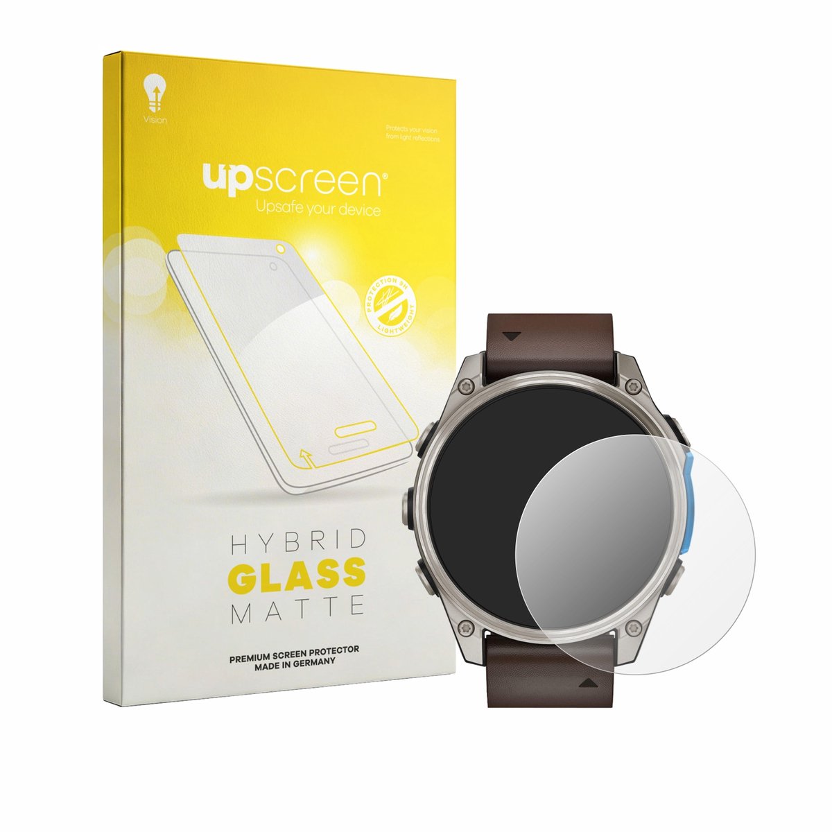 upscreen - Screenprotector voor Garmin D2 Mach 2 (47 mm) - Folie Beschermfolie Beschermglas matte