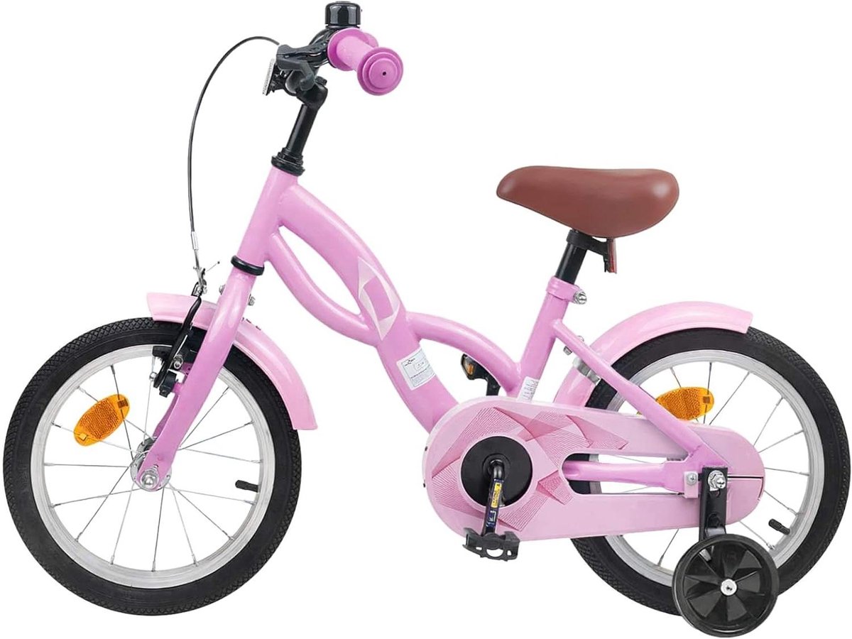 Kinderfiets 16 Inch Fiets Buiten Spelen Verstelbaar Zadel Stuur 16 Inch Wielmaat Lichtroze