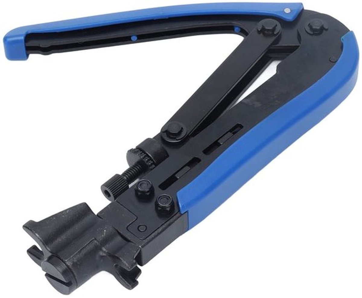Compressietang Verstelbaar - F-connector - Kabelstekkerpers - Staal - Ergonomische Grip - Duurzaam Materiaal - Krimptang