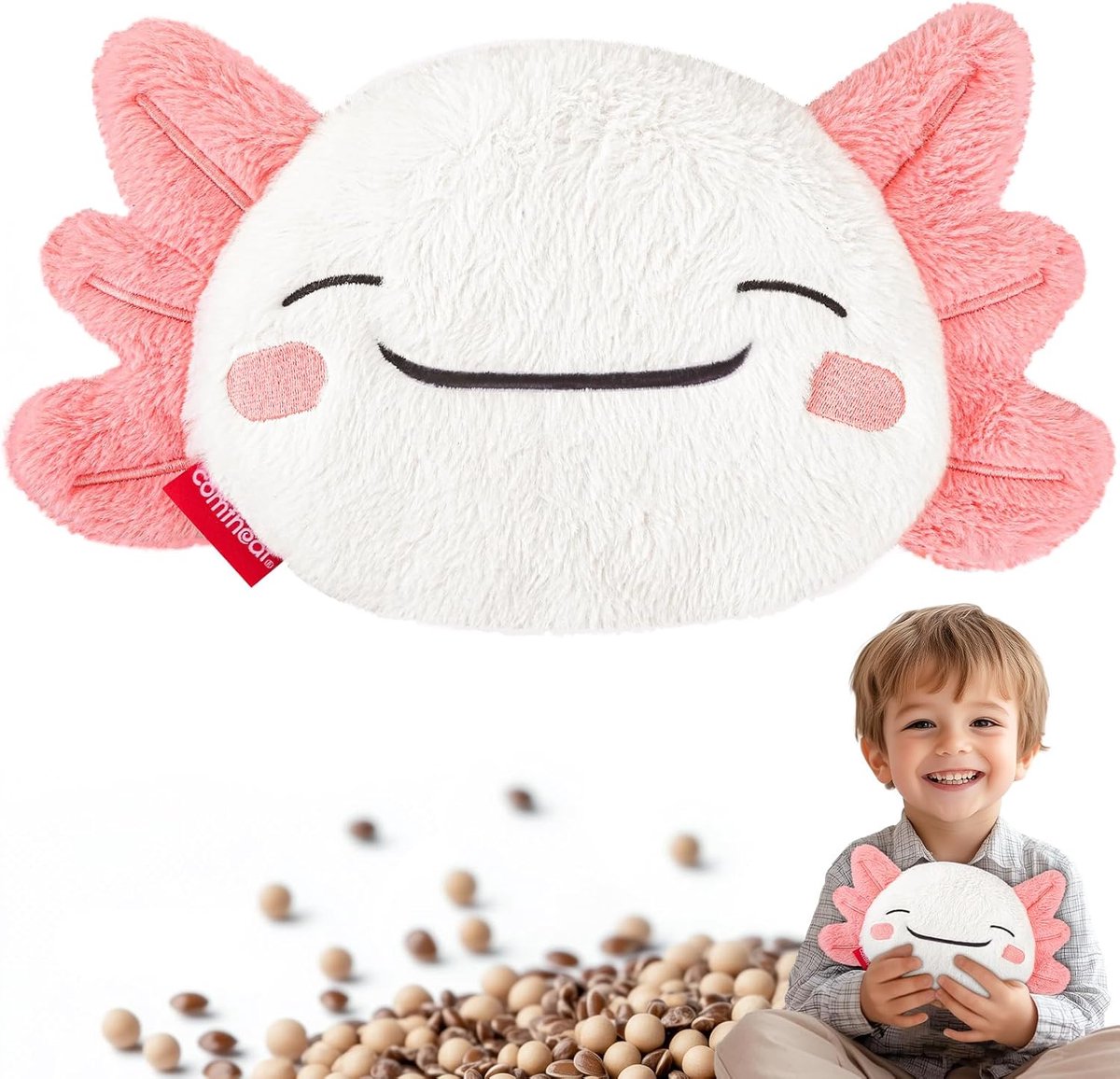 SnelShoppen - Axolotl Magnetron Verwarmingskussen voor Pijnverlichting, Schattige Warmtekussen, Natuurlijke Warmtepack met Wasbare Cover, Perfect voor