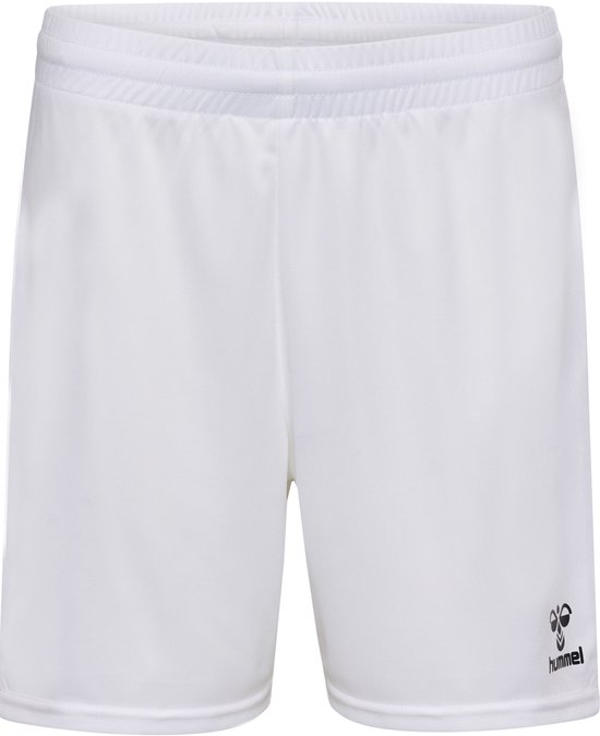Witte Hummel sportbroek voor kinderen met zwarte logo op de voorkant.