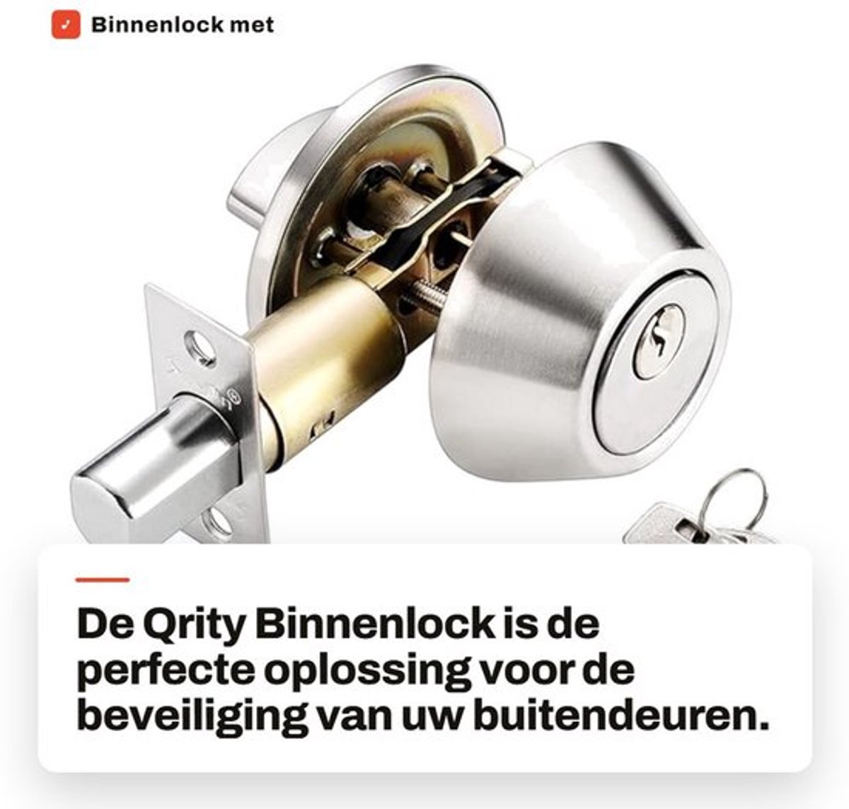 Binnenvergrendeling Robuust - Deurslot Buitendeur - Deurslot met Sleutel - Deurslot Binnendeur - Deurslot met Code - Verstelbare Lock 60-70 mm