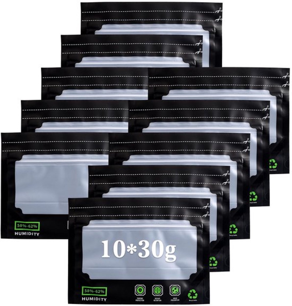 Aluminium Folie - 10 Ziploc Opbergtassen - Vochtregulatie - Koffie/Thee - 25 x 18 cm - 100 gr - Hoge Barrier Films - Opbergzakken