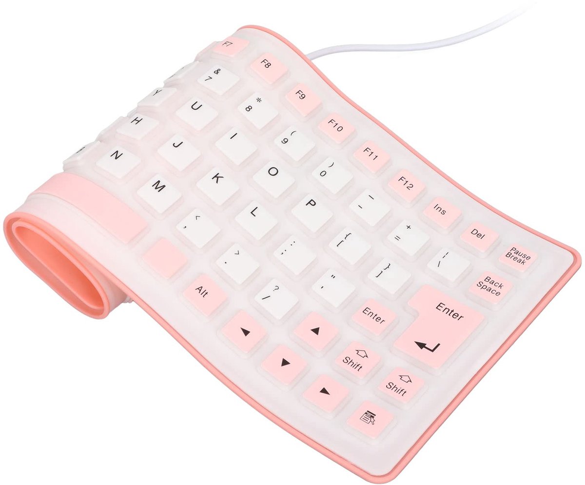 SnelShoppen - Opvouwbaar Siliconen Toetsenbord USB Bedraad - 85 Toetsen Oprolbaar Waterdicht Draagbaar Flexibel Toetsenbord voor Pc Laptop Notebook -