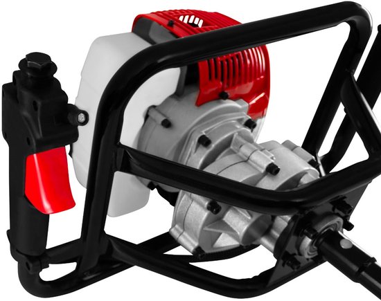Aardboor - zwart en rood - 80cm - 3 boorbits & verlengstok — afbeelding 3