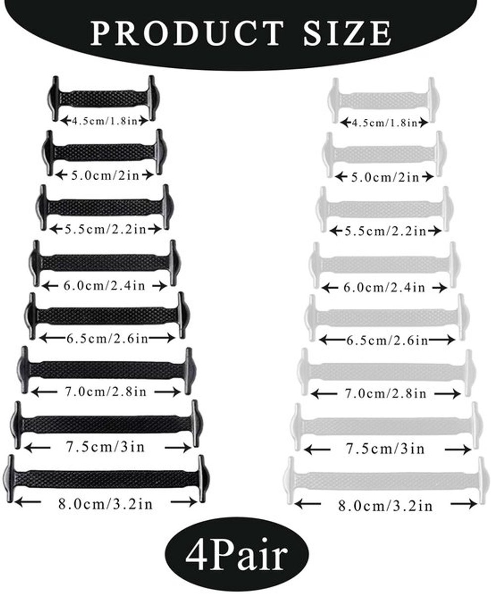 Elastische Veters - Waterdicht - Veters voor Sneakers - Veters voor Wandelschoenen - Veters voor Kinderen - Veters voor Volwassenen