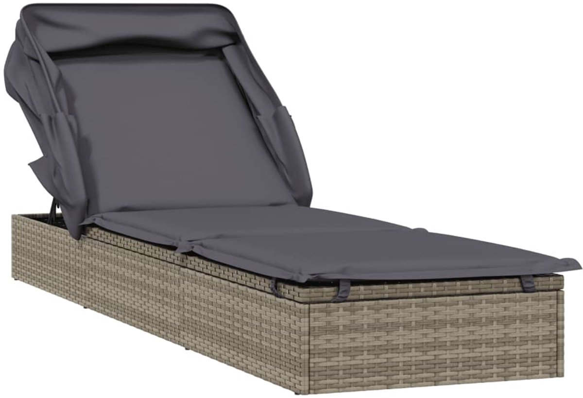 Ligbed - Tuin - Zonnebed - Ligstoel - Loungebed - Weerbestendig - Verstelbaar - Buiten - Opklapbaar - Grijs