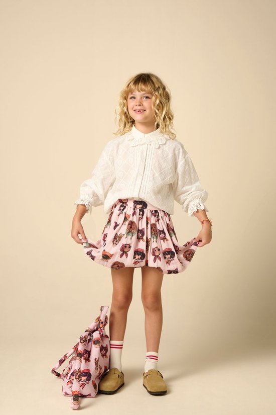 Lichtroze Rok Met Hondjes Print