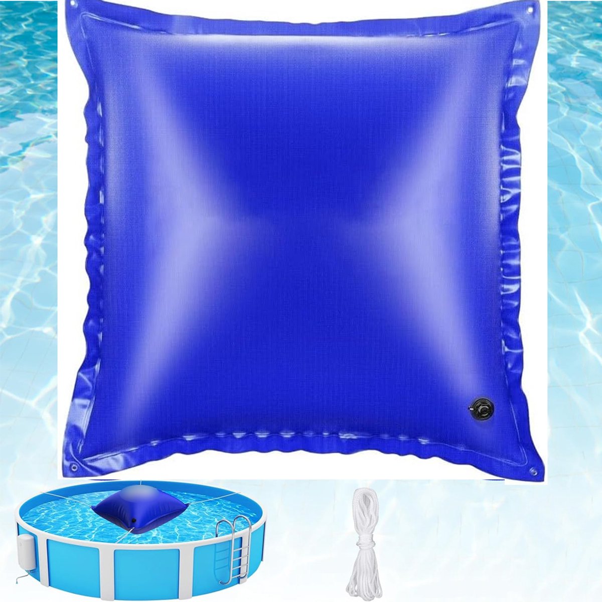 Drijvend zwembadkussen - Winterluchtkussen voor Bovengrondse Zwembaden - Zwembadkussen - 120 x 120 cm - Zwaar Uitvoering - Koudbestendig - Voor Winterafdekking en Bescherming - 1.2m - Blauw