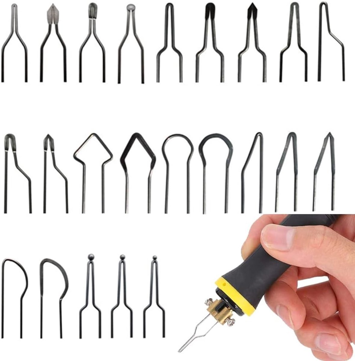 23-delige Pyrografie Tips Set met Verstelbare Tips, Draagbare Mini Verwarmdraad voor Pyrografie en Creatieve Houtbewerking