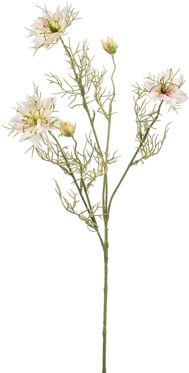 Emerald Kunstbloem Juffertje-in-het-groen 73cm crème/roze - Kunstplant voor binnen