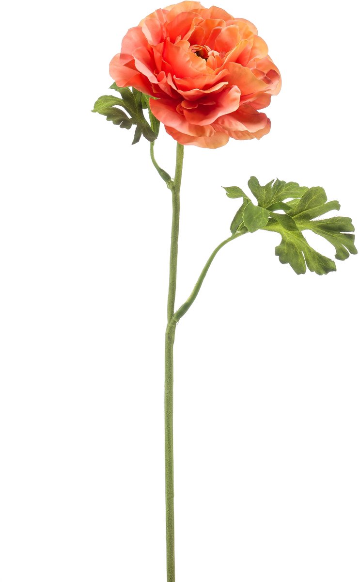 Emerald Kunstbloem Ranonkel 61cm oranje - Kunstplant voor binnen