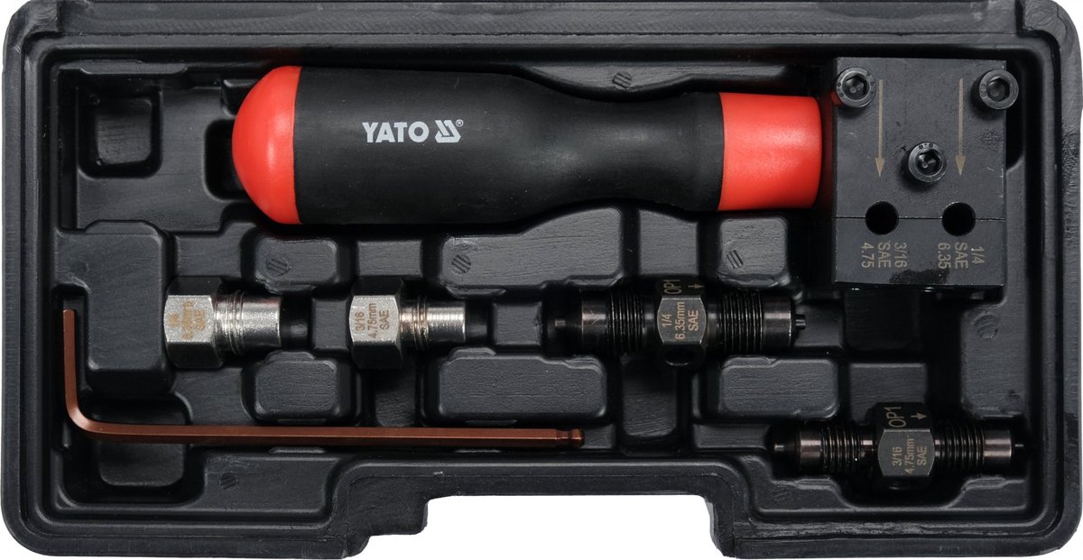 YATO Professionele Remleiding Felsset – Voor Stalen, Koperen, Aluminium & Bronzen Leidingen – Geschikt voor Ø 4.75 mm & 6.35 mm – Inclusief Koffer