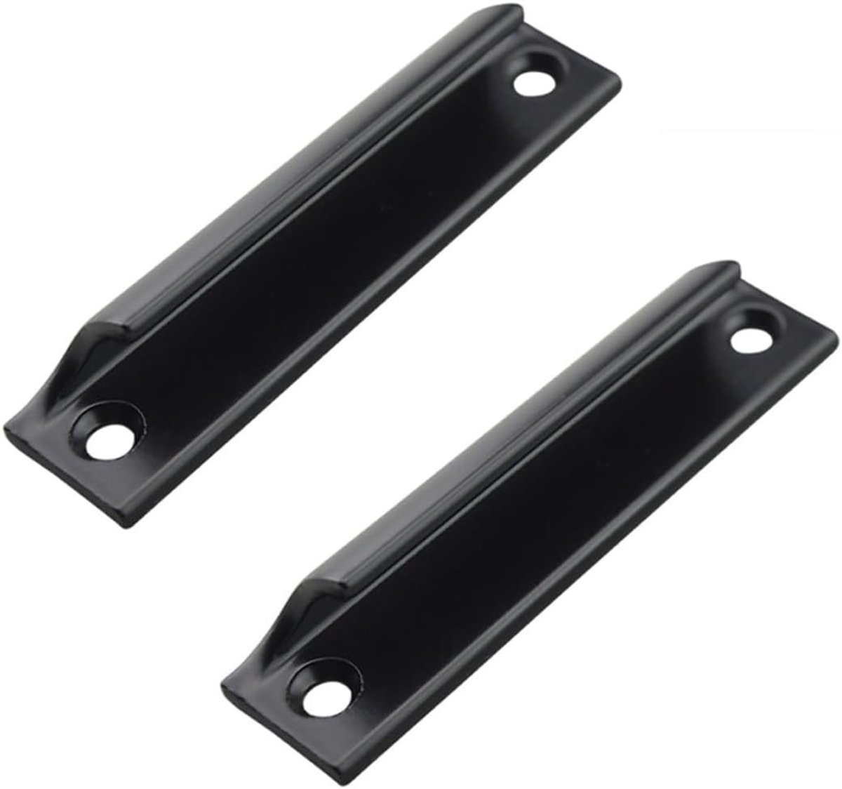 Set van 2 Aluminium Balkon Deurhandgrepen voor Buiten - Ideaal voor Schuifdeuren, Kasten en Meubels met Schroeven (Zwart)