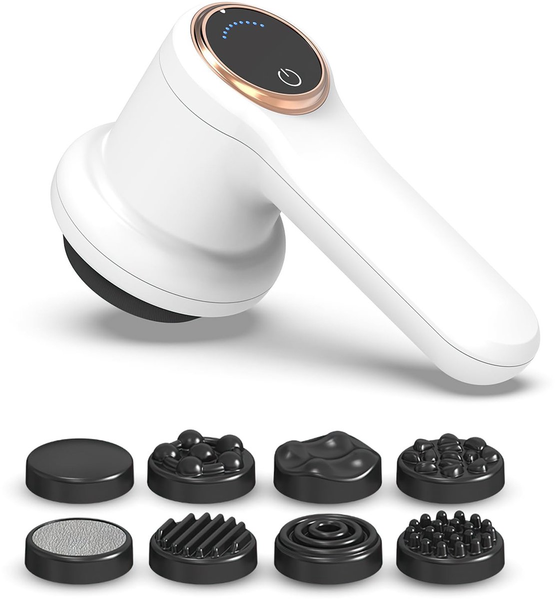 SnelShoppen - Elektrische anti-cellulitis massager, draagbaar cellulitis apparaat met 8 verwisselbare accessoires, verstevigt en modelleert, verlicht