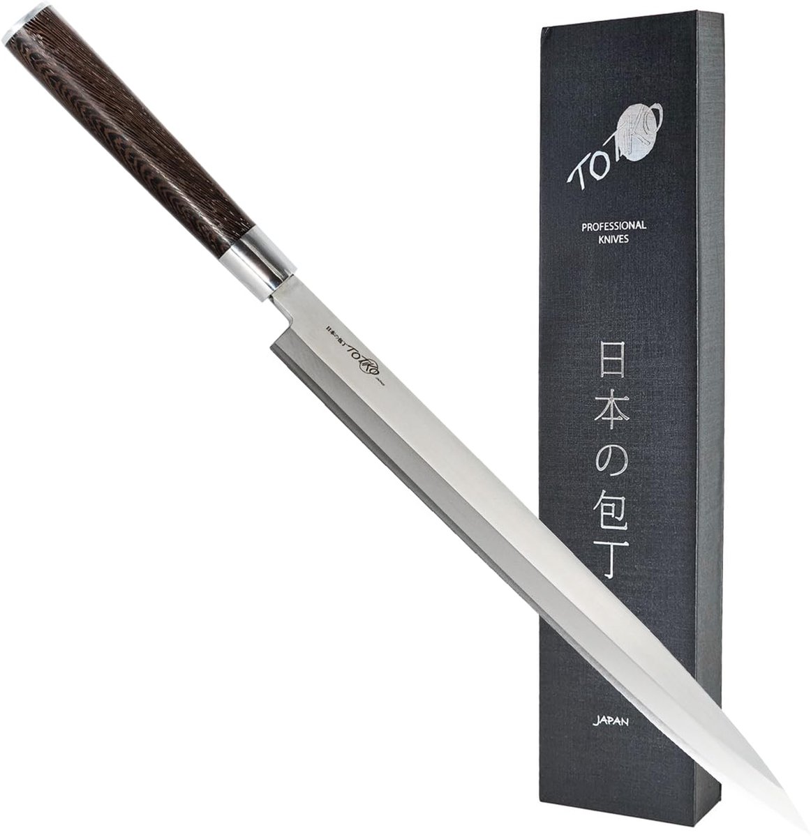 SnelShoppen - Professioneel Japans Koksmes 30 cm Sashimi Yanagiba, Hoogwaardig Staal, Handvat van Behandeld Hout, Ideaal Vismes voor Keuken en Koks