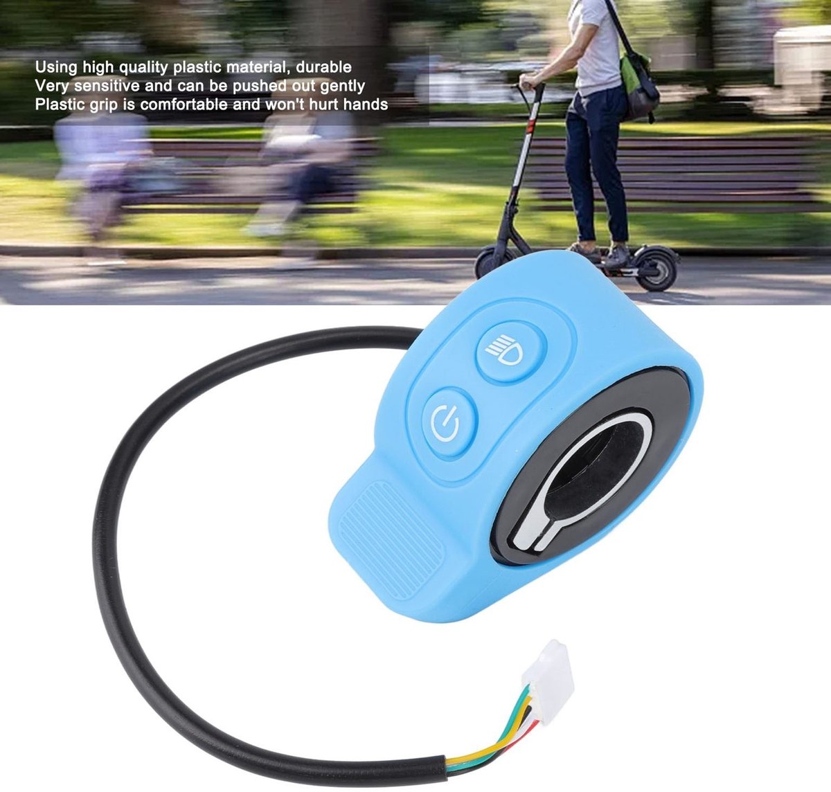 Elektrische scooter met duimgashendel en gashendel, gevoelige gashendelknop