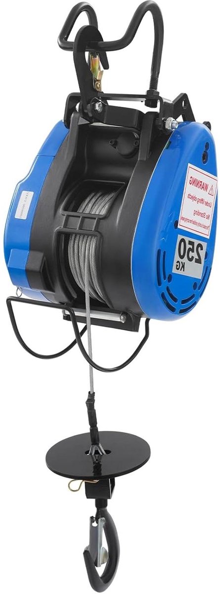 Elektrische Lier - Hijslift Takel - Zware Lasten Verplaatsen - Draadloze Afstandsbediening - 250 kg Capaciteit - Blauw