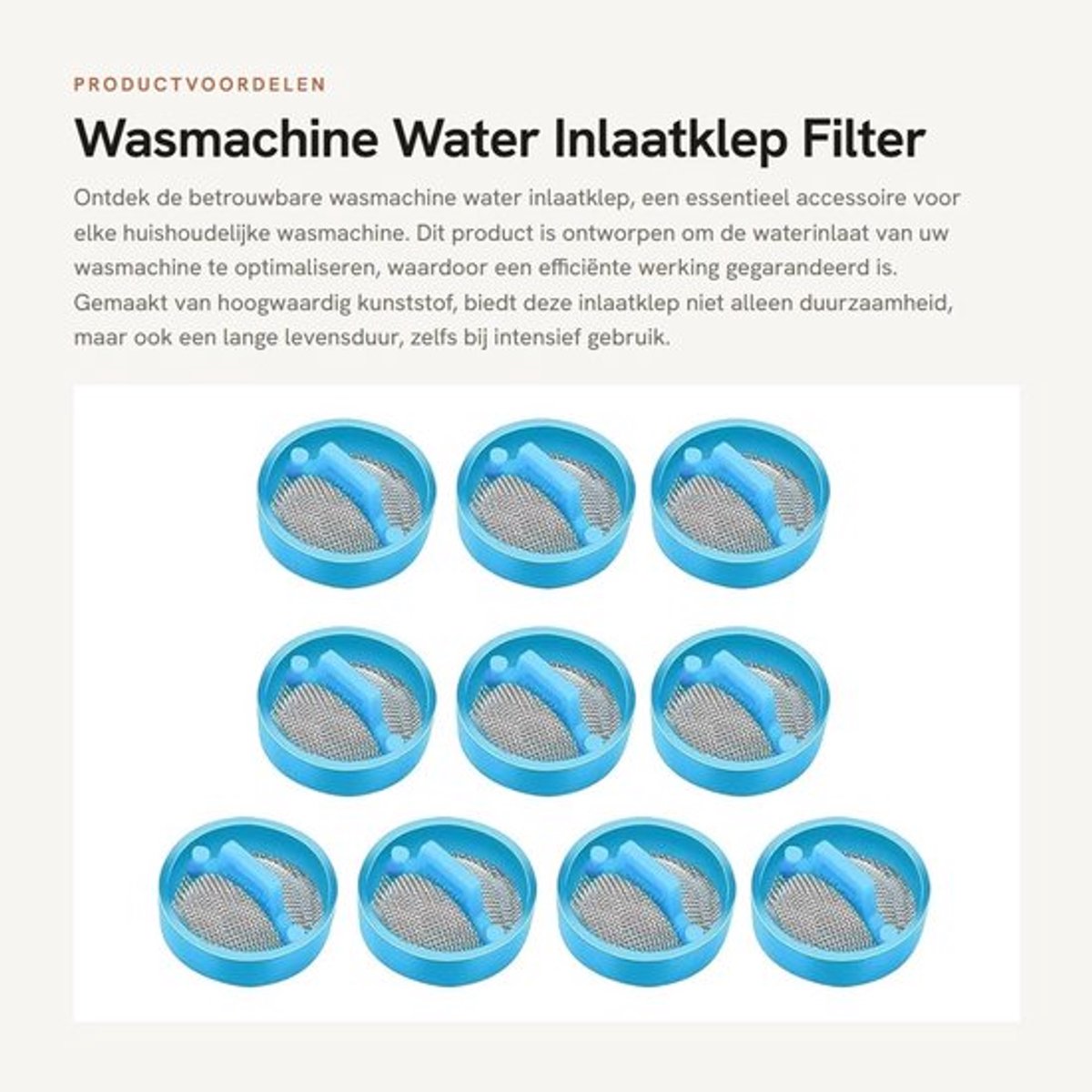 Waterinlaatklep 10 Stuks - Wasmachine Filter - Slang Accessoire - Zeeffilter - Kunststof - Roest- en slijtvast - Wasmachinefilter