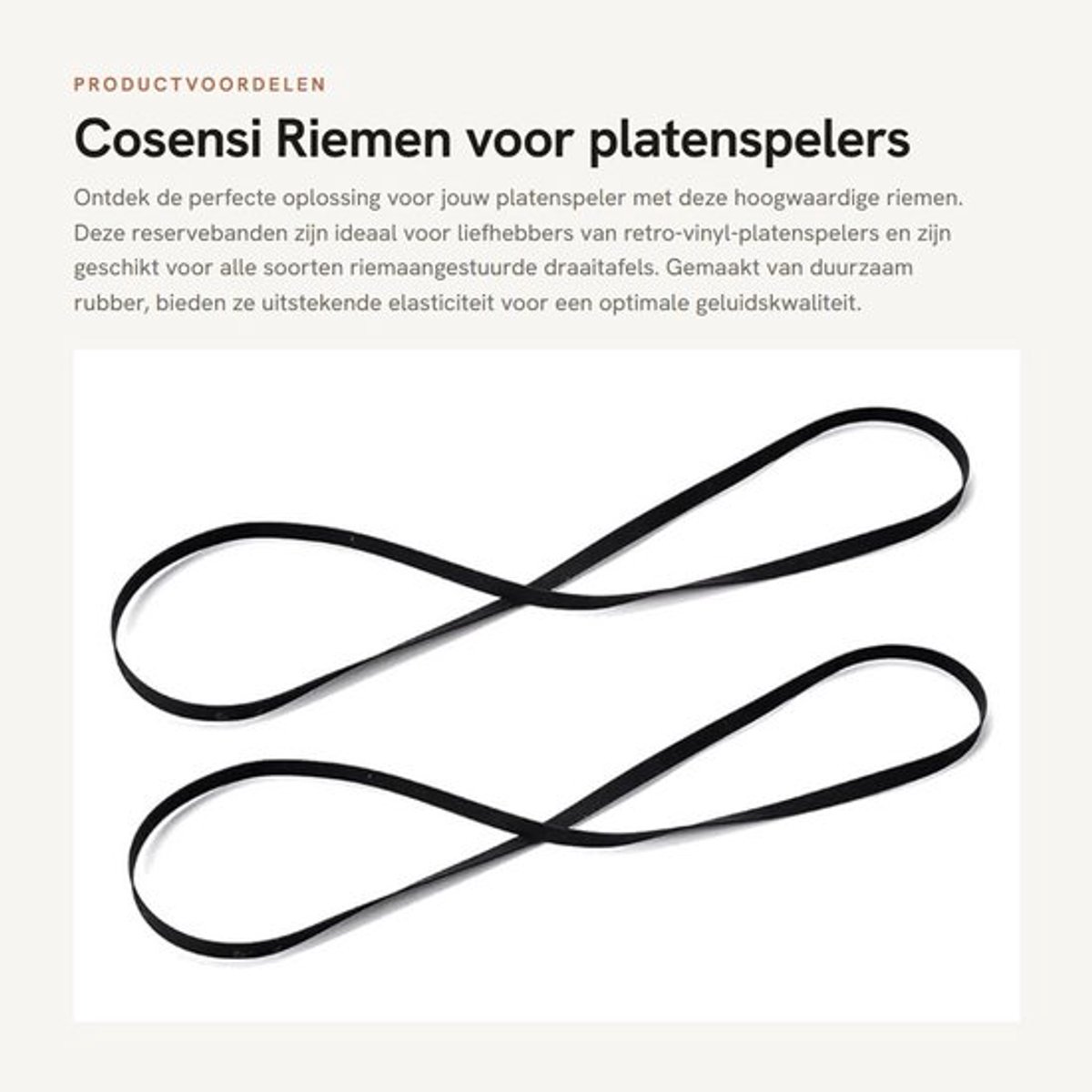 Riemen voor Platenspelers - Hoogwaardig Rubber - 2 Stuks - Duurzaam - Geschikt voor Riemaangestuurde Platenspelers - Lengte 200 mm - Platenspelerband