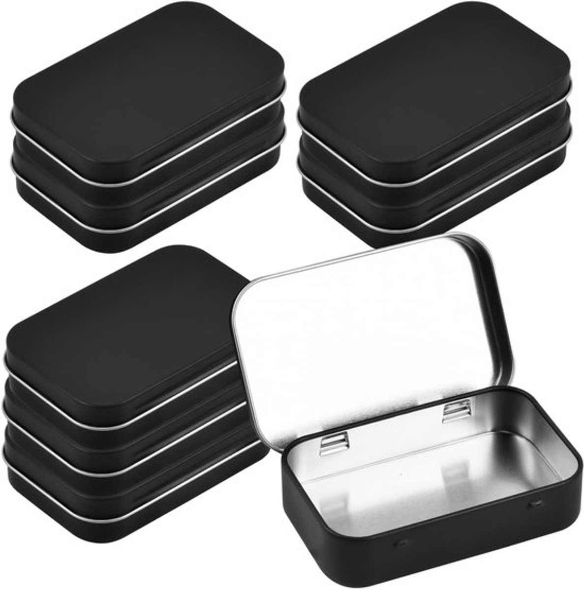 Metaalbox 8 Stuks - Opbergdoos met Deksel - Mini Blikjes - DIY Gebruik - Roestvrij Staal - Duurzaam en Veilig