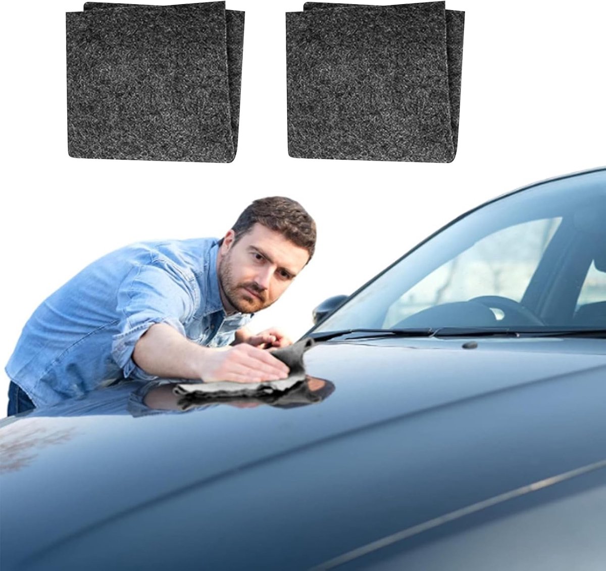 Nano Sparkle Krassenverwijderaar voor Auto, Nano Doek voor Licht Krasherstel en Lakonderhoud, Auto Reiniging en Bescherming (Donkergrijs)