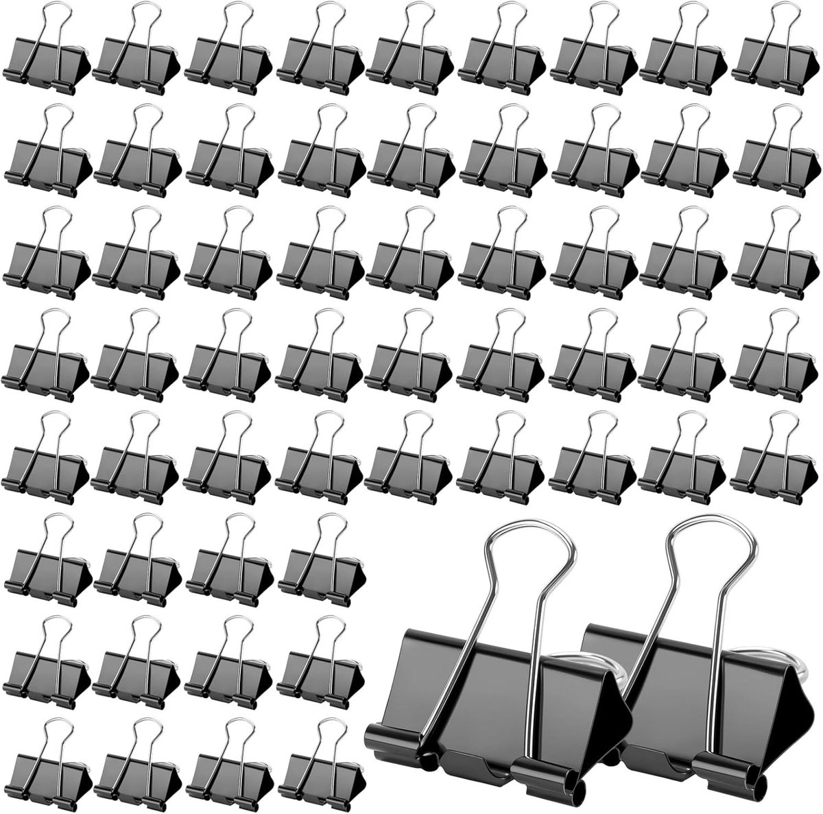 120 Stuks Vouwklemmen 3.2x1.5x5cm, Metalen Bindclips 32mm, Papieren Klemmen voor Kantoor en Thuisgebruik