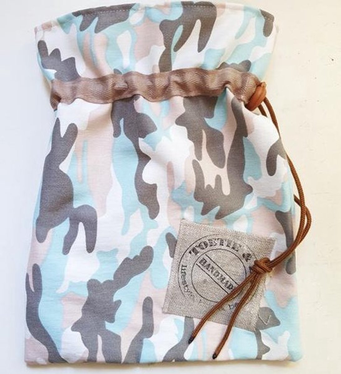 Toetie & Zo Handgemaakte Knikkerzak Camouflage - Legerstof - Knikkeren - Handgemaakt - 20x26