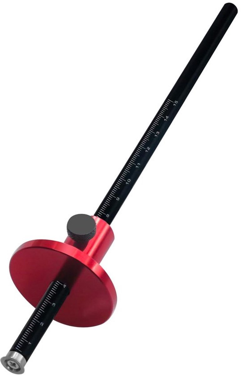 Wielmarkeermeter Aluminiumlegering - Precisie Houtbewerkingsmeter - Scribing Tool - Slijtvast - Glanzend Uiterlijk - Knop Aanpassing - Markeermeter