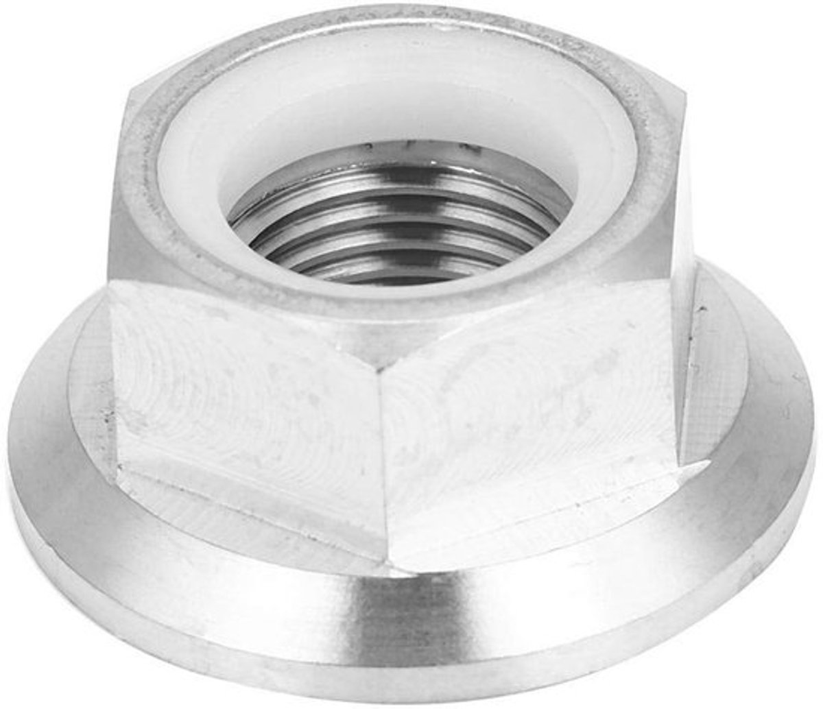 JHUBERS- Hexmoer Titanium Legering - Flensmoer - Fiets/Motoronderdeel - Anticorrosie - Verstelbaar - M14x1.25 - Schokbestendig