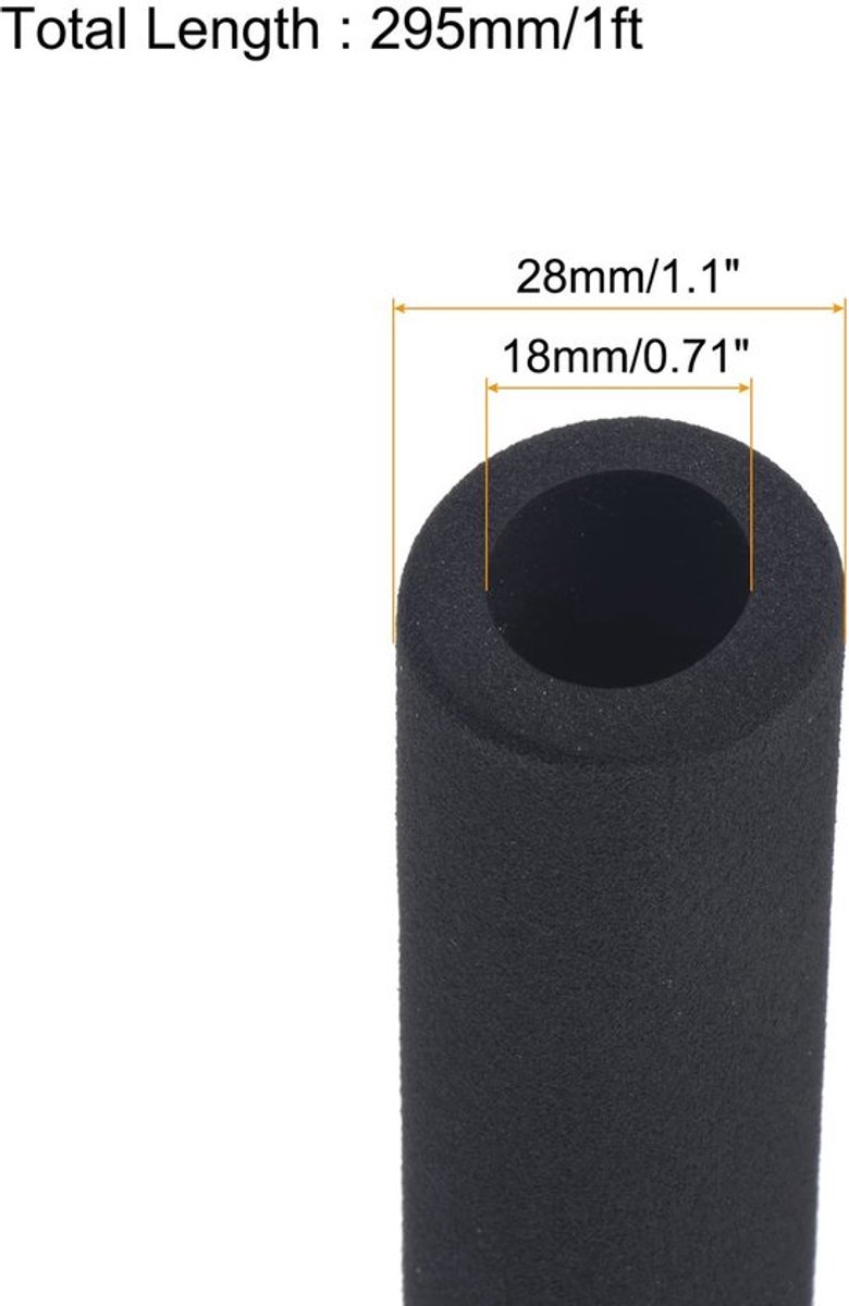 Pijpisolatie Schuim - Isolatie Wrap - Warmtebehoud - Handgrepen - 18mm ID - Zwart