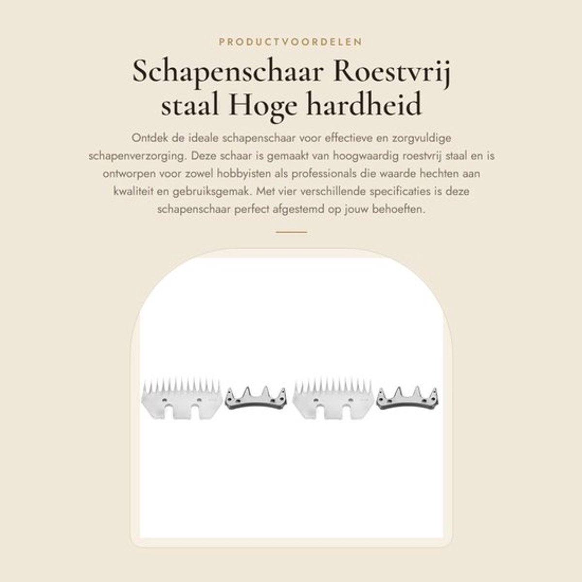 Schapenschaar Roestvrij Stalen Lemmet - Reserve Snijder - 4 Specificaties - Voor Schapenverzorging - Recht/Gebogen Lemmet - 13/9 Tanden - Schapenscheermachine