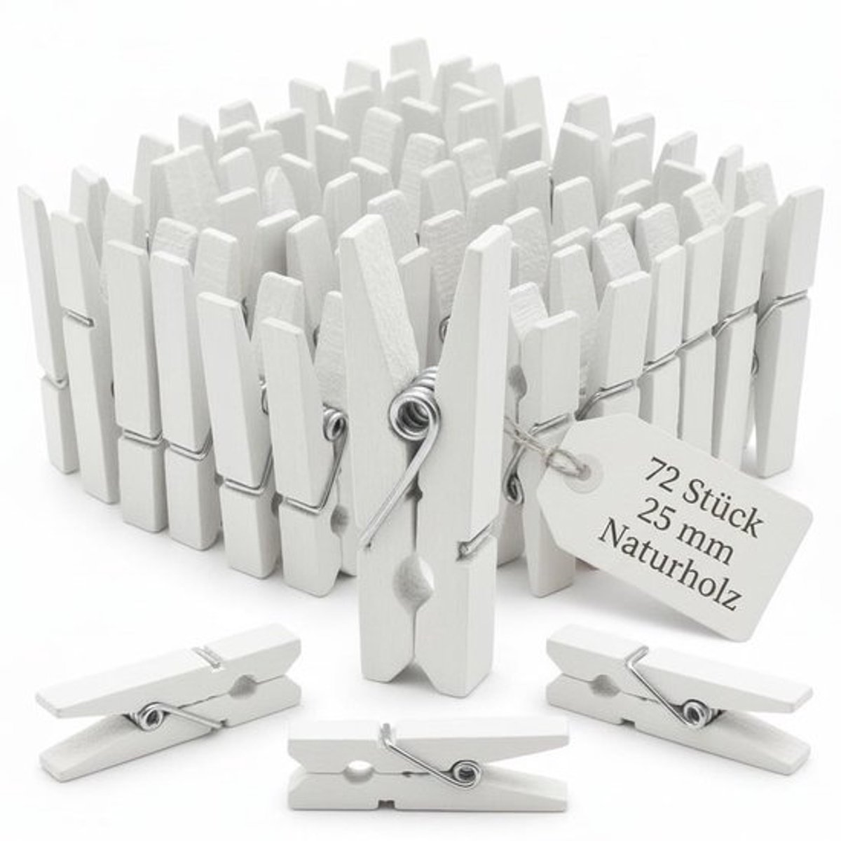 Wasknijpers Hout 72 Stuks - Mini Wasknijpers - Decoratieve Klemmen - Knutselen - DIY Projecten - Creatieve Tafeldecoratie - Knijpers
