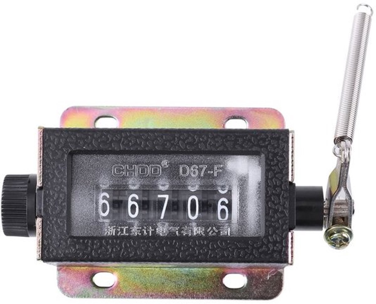 Byshayne - D67-F Mini Mechanische Handmatige Teller - 5 Cijfers - Compact en Precisie - Metaal en Kunststof - Handmatig Tellen - Geschikt voor Texti...