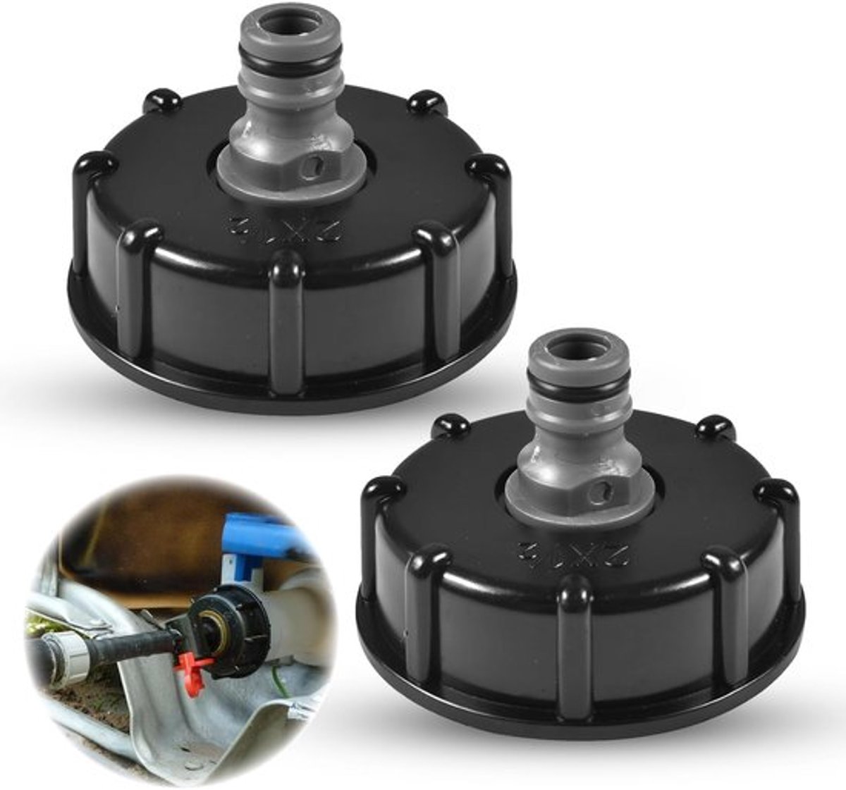 Female Thread Adapter - Tank Adapter - Coarse Thread - Zwart - Tuinaccessoire - Verbindingstank - Geschikt voor 3/4 inch