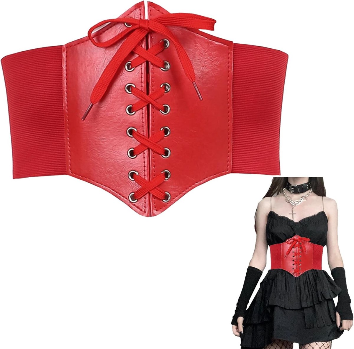 Brede Elastische Corsetriem voor Vrouwen, Retro Taille Corset Geschikt voor Halloween Feesten en Jurken