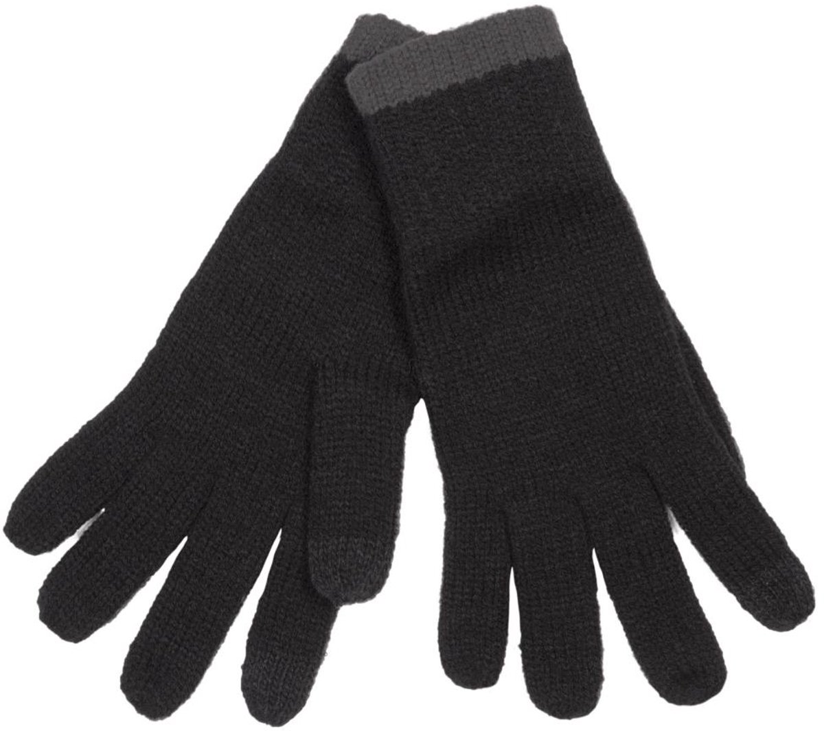 Touchscreen Handschoenen – Winterhandschoenen Heren en Dames – Unisex Smartphone Handschoenen – 100% Acryl – Zwart – Maat S/M