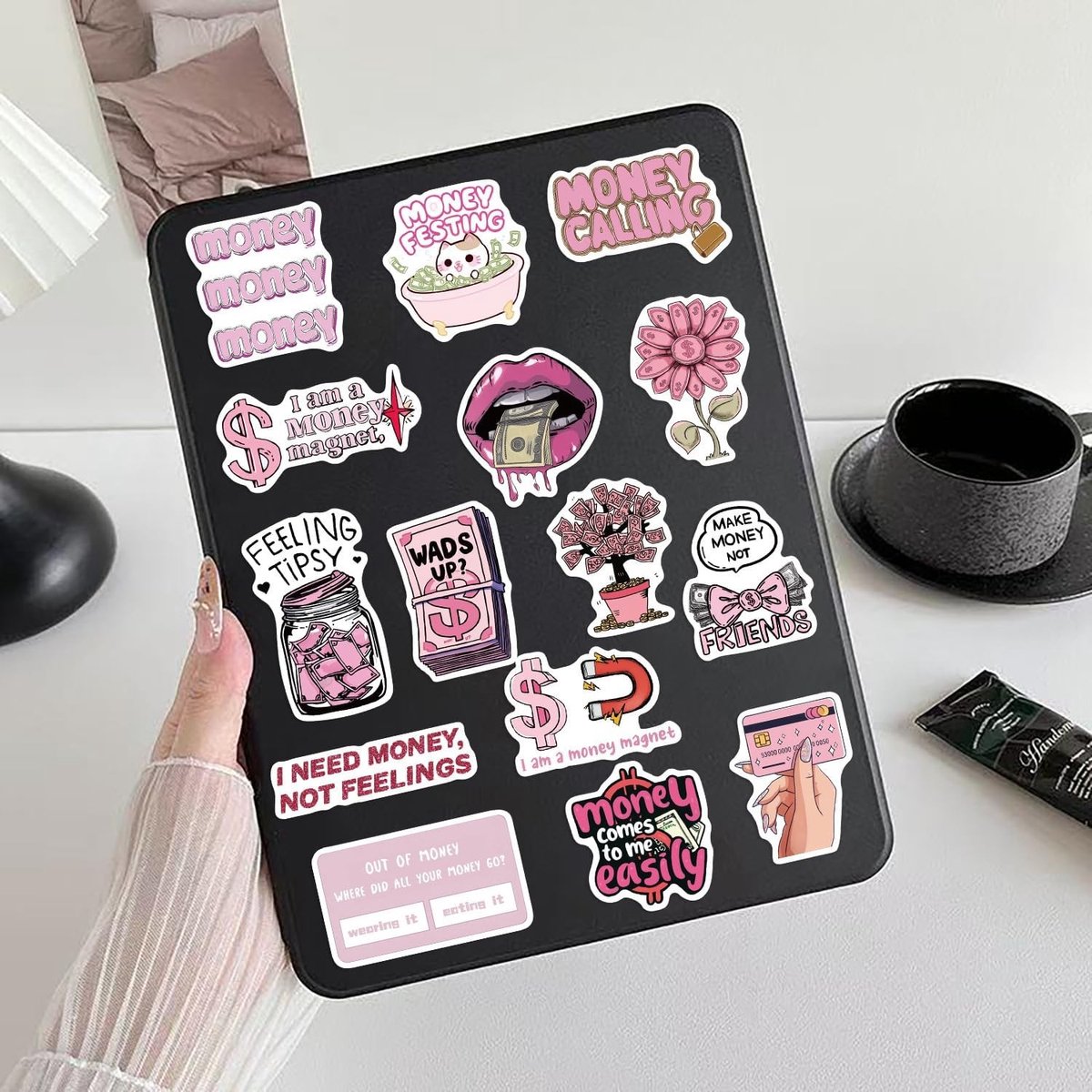 Coin Stickers Set voor Volwassenen en Tieners - 50 Stuks Vinyl Stickers voor Fiets, Motor en Laptop - Perfect voor Skateboard en Bagage