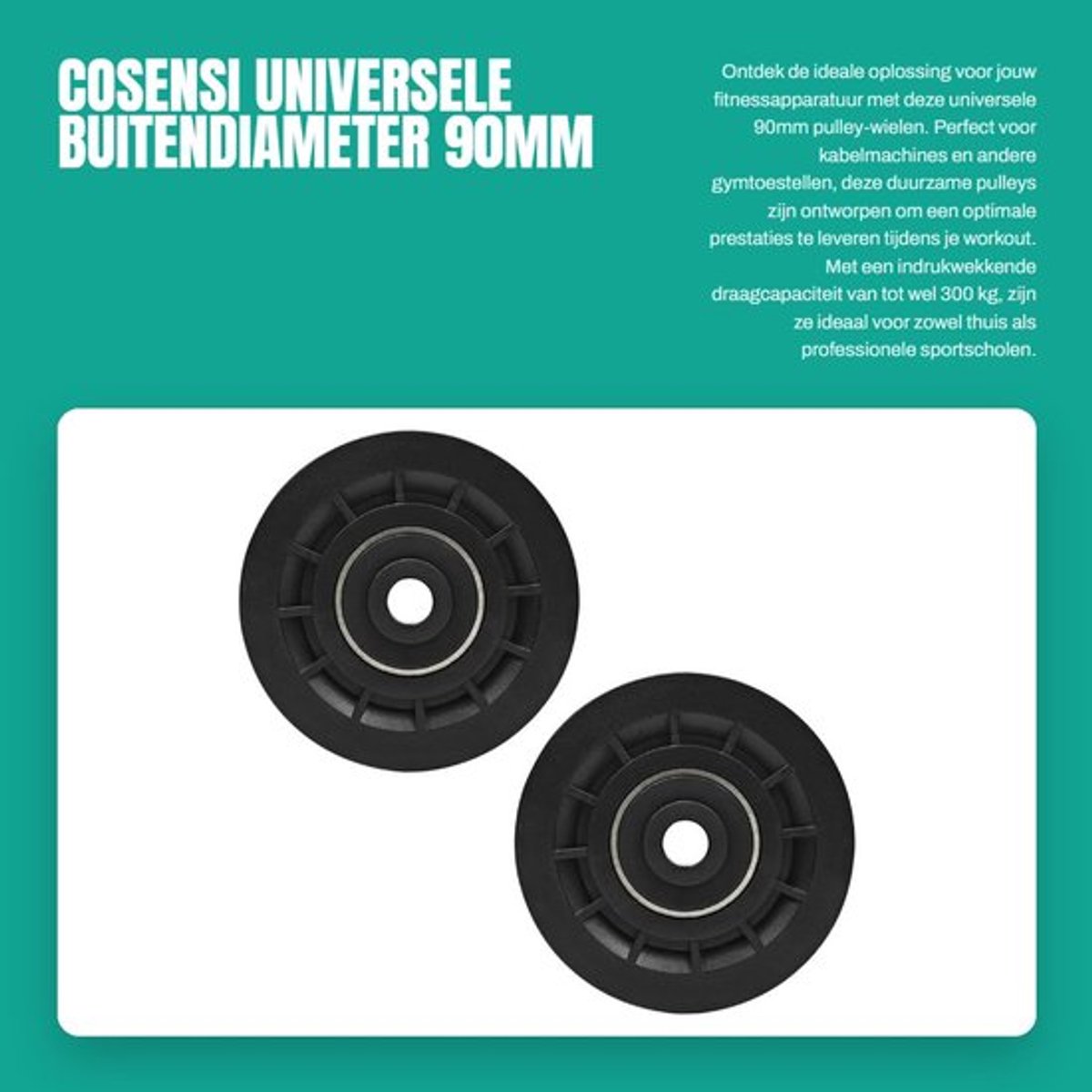 Lagerpulley 90mm - Universele Lagerpulley - Fitness Apparatuur - Kabelrol - Waterdichte Rol - Draagvermogen tot 300 kg - Pulley
