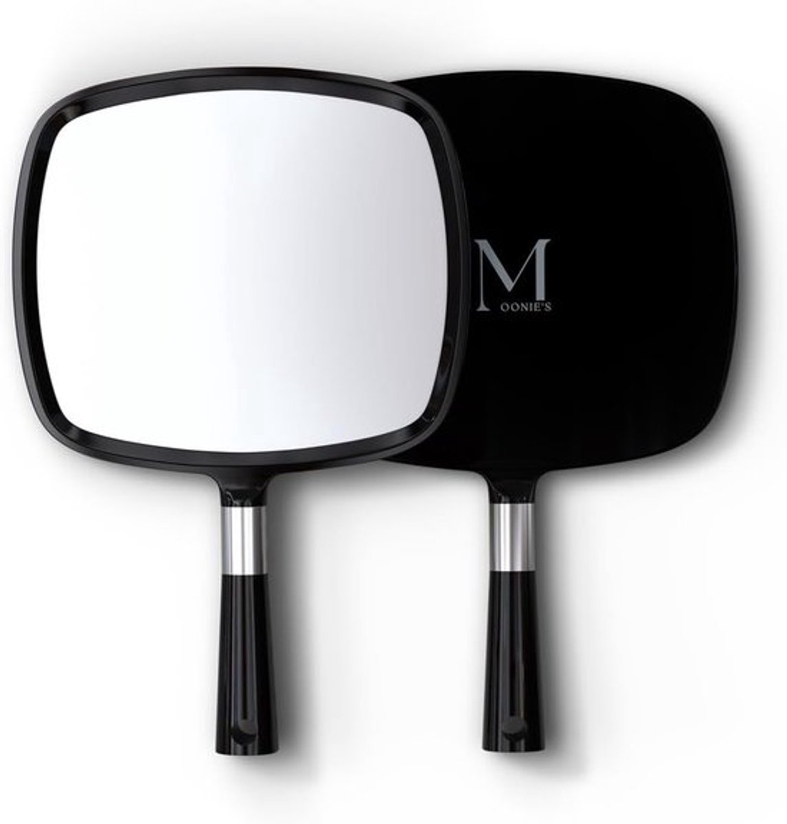 SnelShoppen - Makeup Spiegel met Handvat, Zwart, Grote Shaving Mirror, Haarstyling Spiegel, Compact en Licht, Reismirror, Cosmetische Spiegel, Beauty