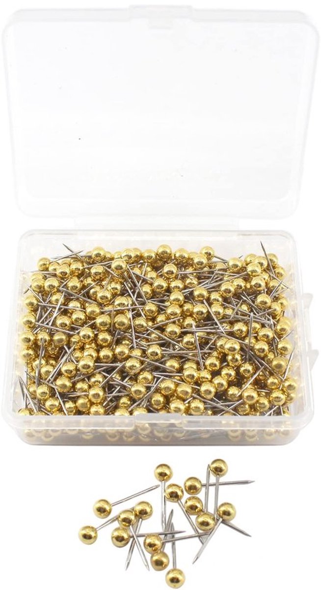 500Pcs Nieuwigheid Leuke Push Pin Wereld Reiskaart Prikbord Ronde Hoofd Duim Kaart Tacks Push Pins Kleine Maat Goud School Kantoorbenodigdheden