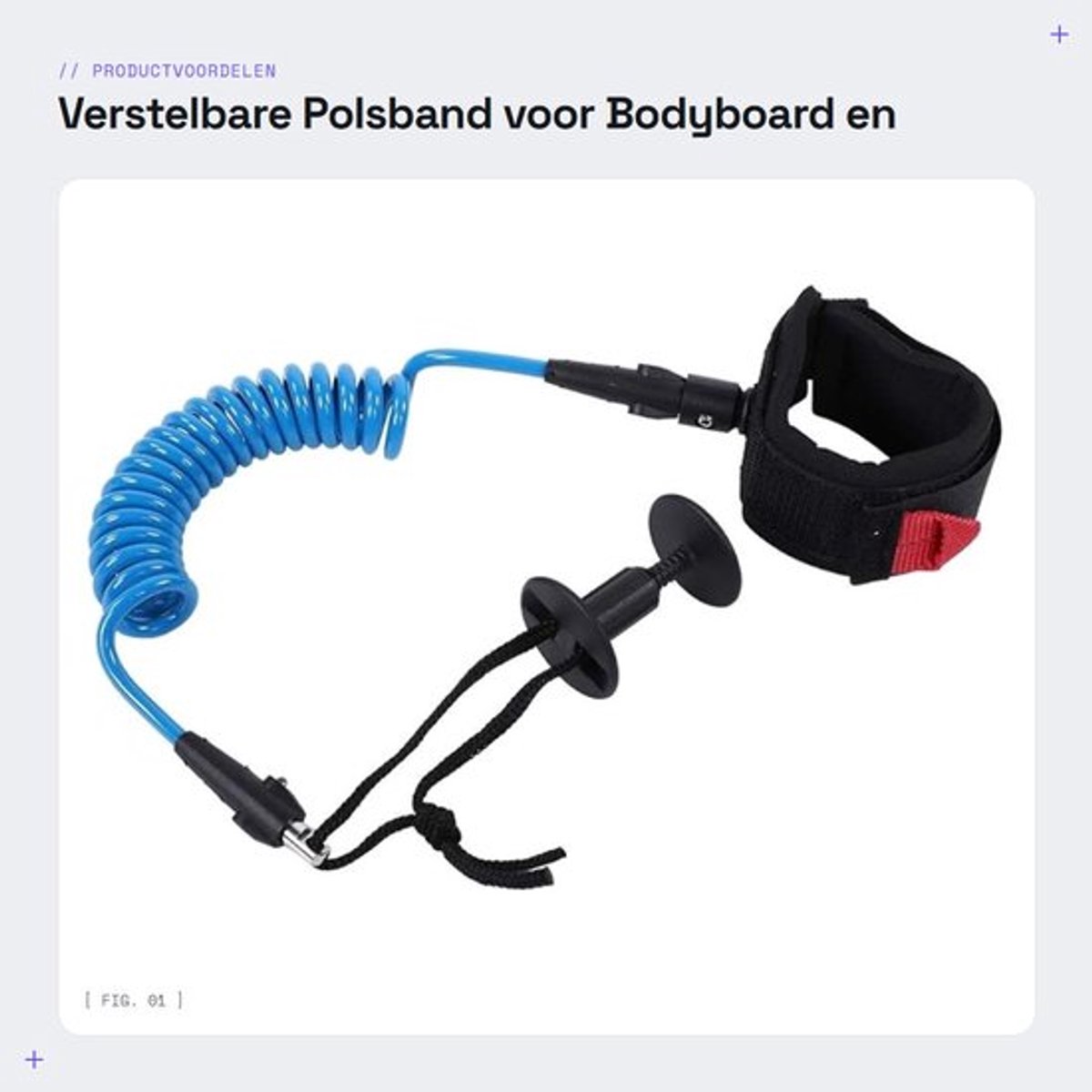 Bodyboard Verstelbare Polsband - Comfortabel - Lichtgewicht - Duurzaam - Roestvrij Staal - Geschikt voor Verschillende Polsen - Surfband