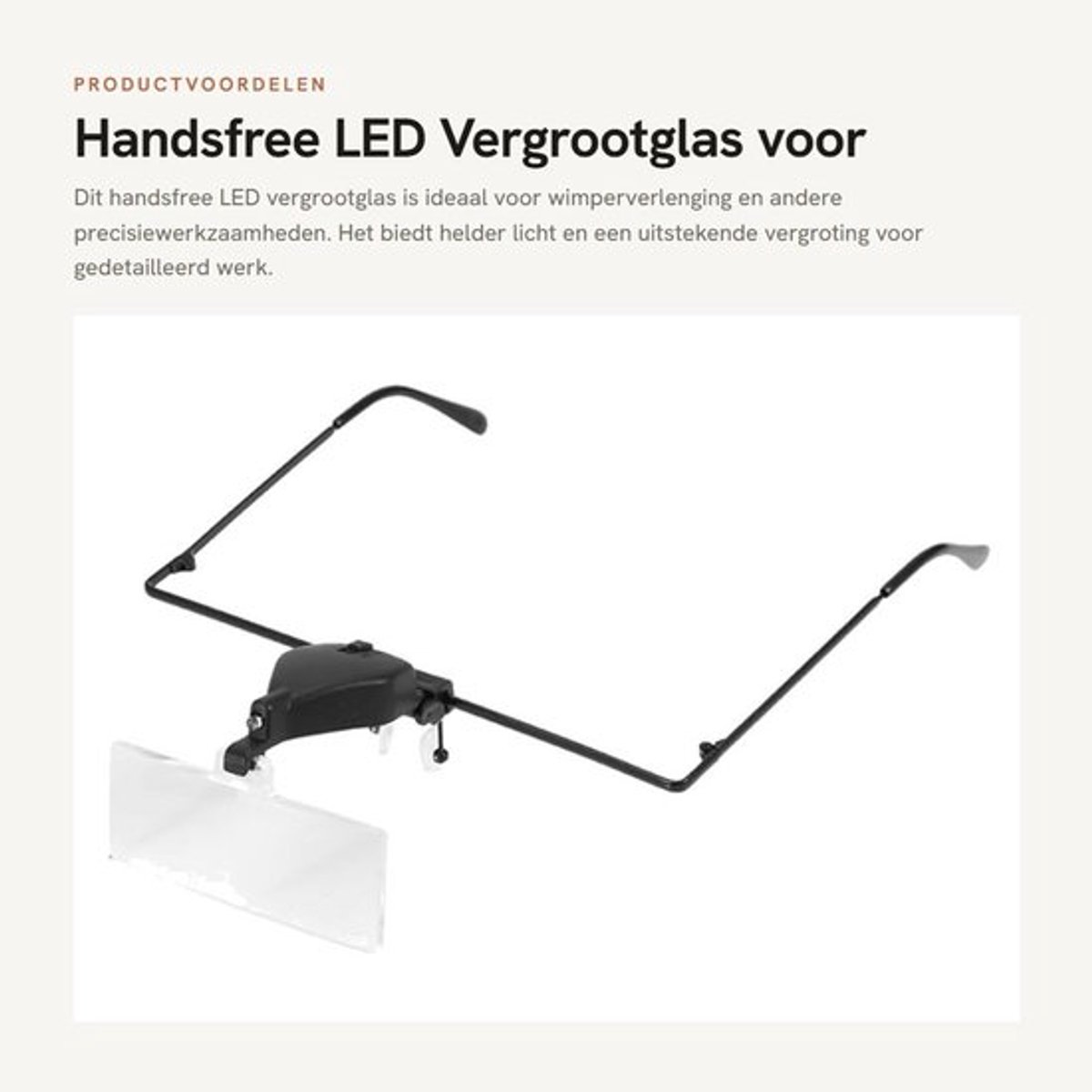 Handsfree LED Vergrootglas voor Wimperverlenging en Inspectie