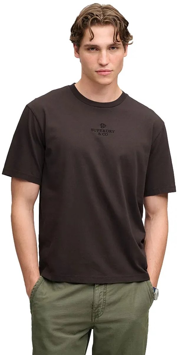 Superdry Micro Logo T-shirt Heren T-shirts Bruin
