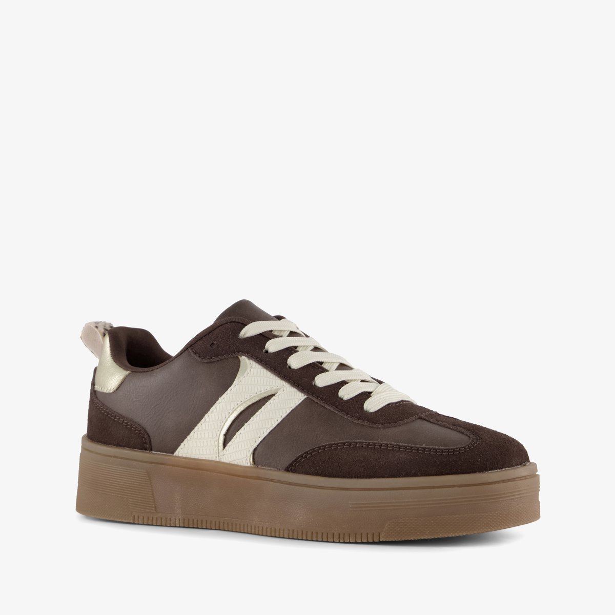 Blue Box dames sneakers donkerbruin - Maat 39 - Uitneembare zool