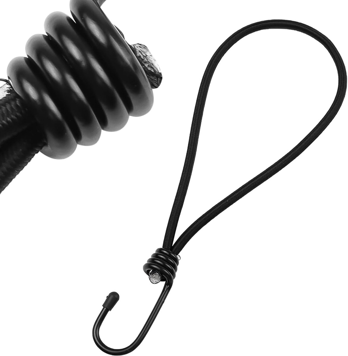 Bungee koord 20cm - met haak - sterk en flexibel - ideaal voor het bevestigen van spullen - ShopVlot