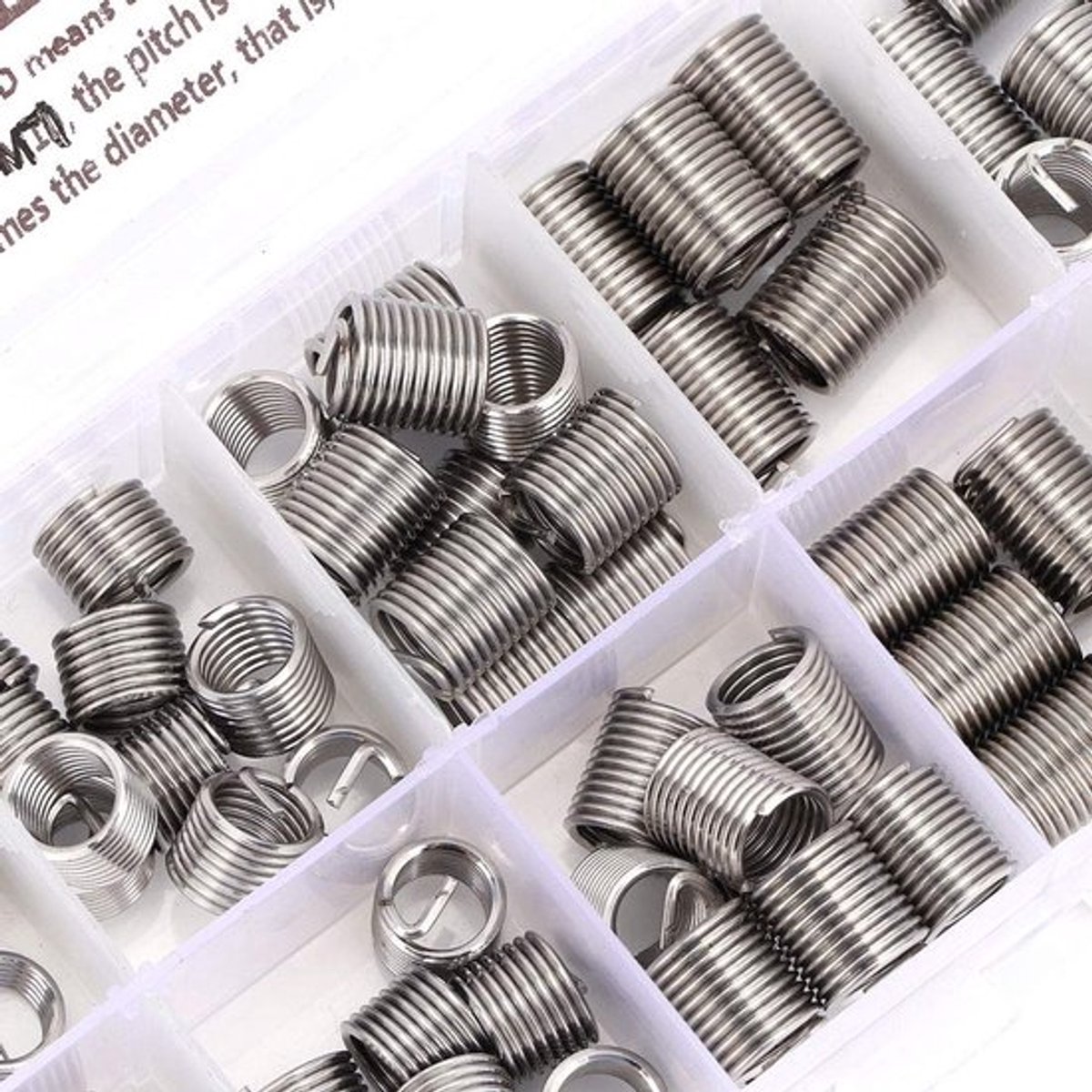 Reparatieset 100 Stuks - Roestvrij Staal - Draadreparatie - Schroefdraad Inzetstukken - Corrosiebestendig - Draagbaar - Schroefdraadhuls