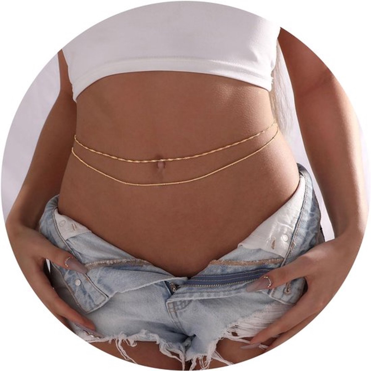 Buikketting Goud - Tailleketting - Heupketting - Body Chain - 2-delige Set - Verstelbaar en Duurzaam - Lichaamsketting