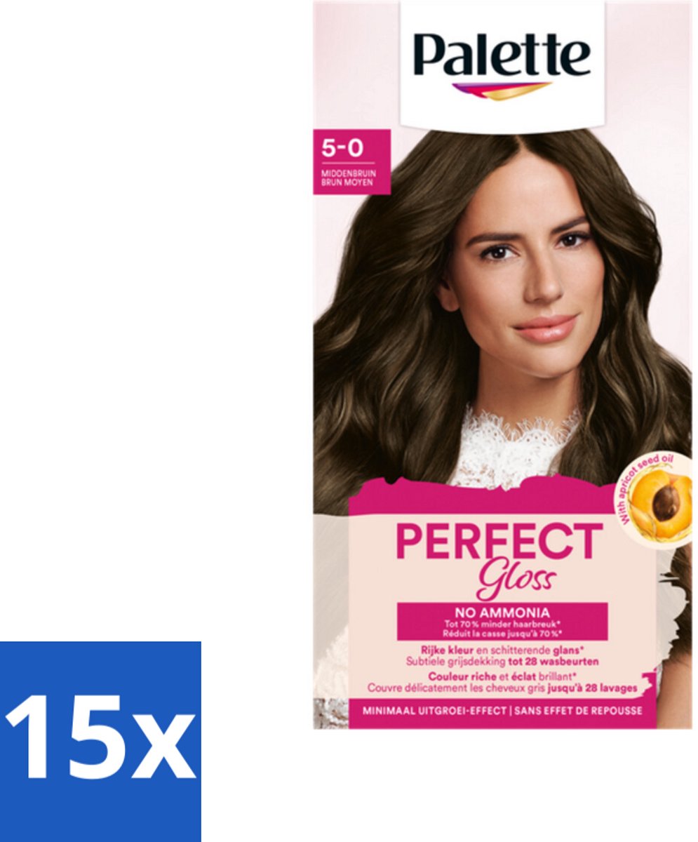 Palette - Haarverf - Perfect Gloss 5 Medium Brown - Bulkverpakking - 15 stuks