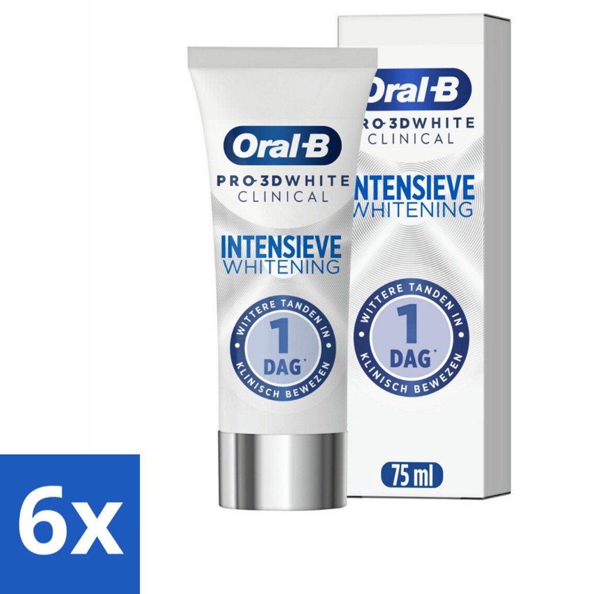 Oral-B - Pro 3D White Clinical – Tandpasta – Bright Brilliance – 75 ml - Voordeelverpakking - 6 stuks